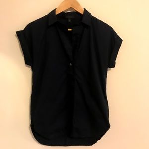 J Crew Half Button Down in Navy